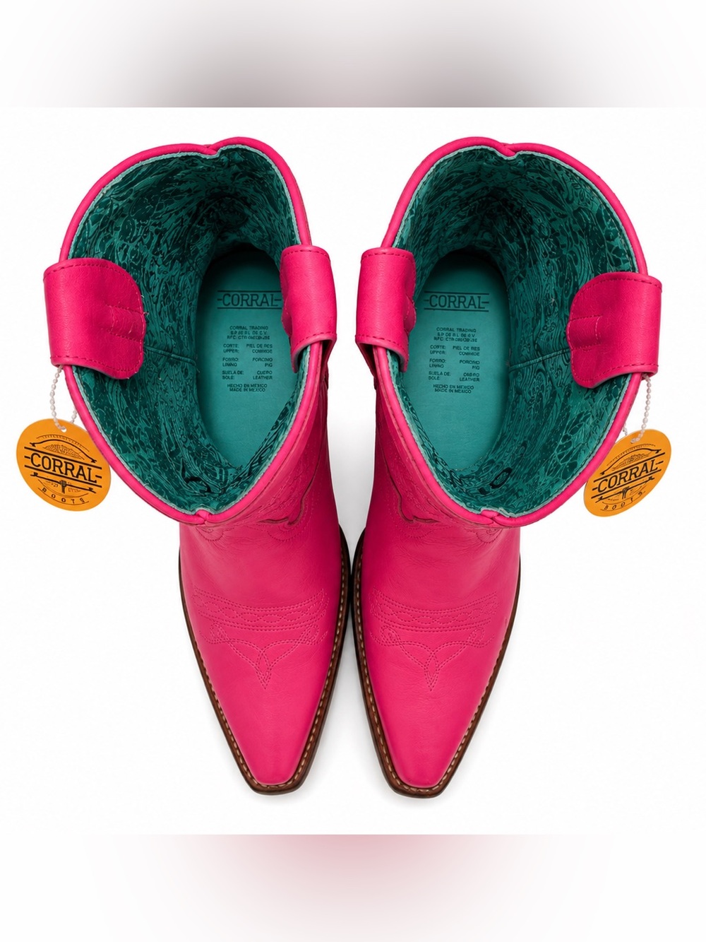 Corral Z5137 Fuchsia Embroidered Snip Toe Leather Ankle Boots NWT US 7
